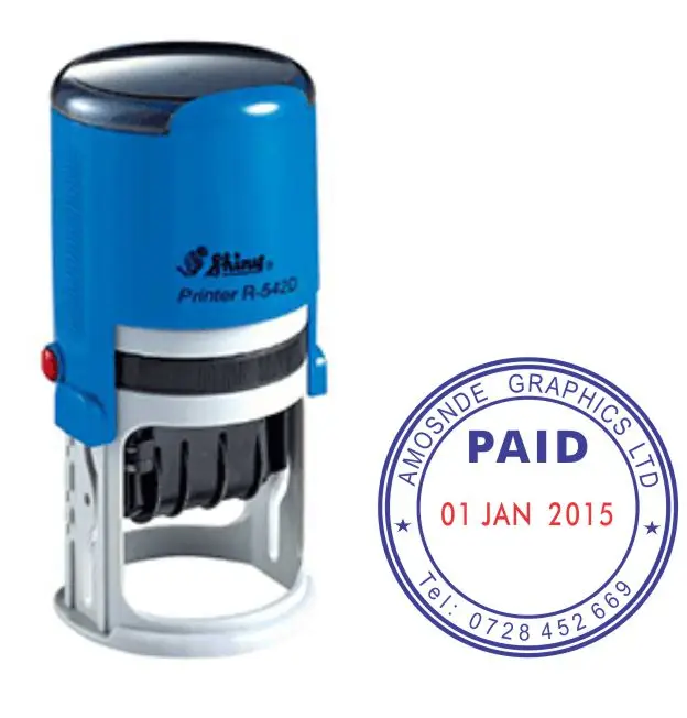 circular self inking rubber stamp